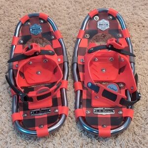 L.L. Bean Kids Red and Black Plaid Snowshoes
